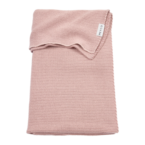 Deken Ledikant Meyco Stripe Gebreid 100x150 Purple Pink/Soft Pink