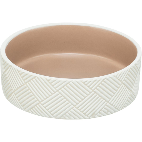 Trixie voerbak / drinkbak patroon keramiek wit / beige