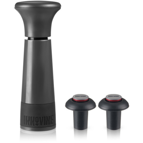 INNOVINE ™ vacuum pump wine saver in graphite - wijnpomp met 2 stoppers