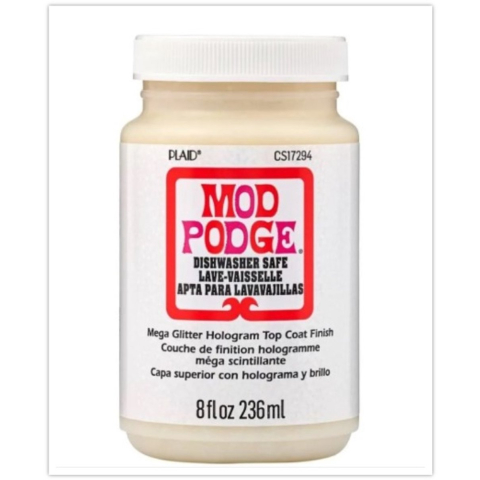 Mod Podge mega glitter - decoupage lijm, sealer en vernis in één - hologram - 236ml