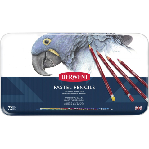Derwent pastel potloden - assortiment in blik - 4mm - 72 stuks