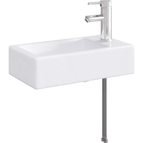 VidaXL Badkamer wastafel met kraan en afvoer chroom