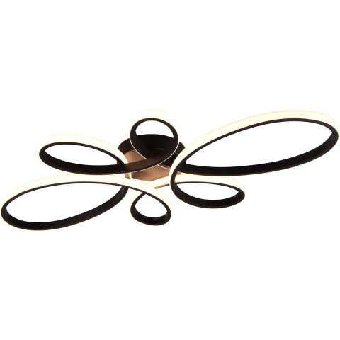 TRIO fly - plafondlamp - zwart mat - incl. 1x smd 32w - dimbaar