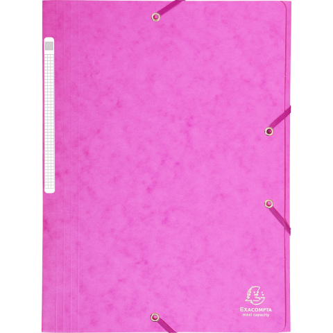 Exacompta 3-klepsmap A4 Roze Gewafeld karton 25 Stuks