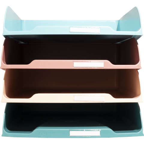 Exacompta Skandi Brievenbakje Stapelbaar A4 Maxi Kleurenassortiment Pak van 4