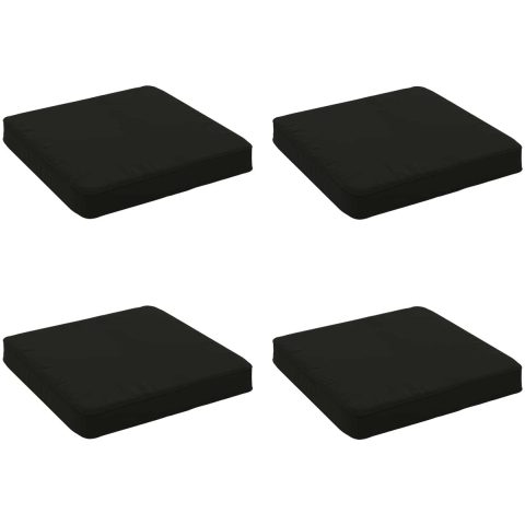VidaXL 4-piece zitkussens vught 4 st 100% polyester zwart
