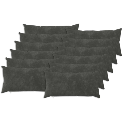 VidaXL Kussen met kussen heerlen 12 st antraciet microfiber fleece