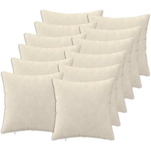 VidaXL Kussen 12 st heerlen crèmekleurig 45 x 45 cm microfiber fleece