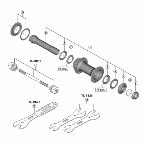 Shimano Complete naafas hb-mt400-b