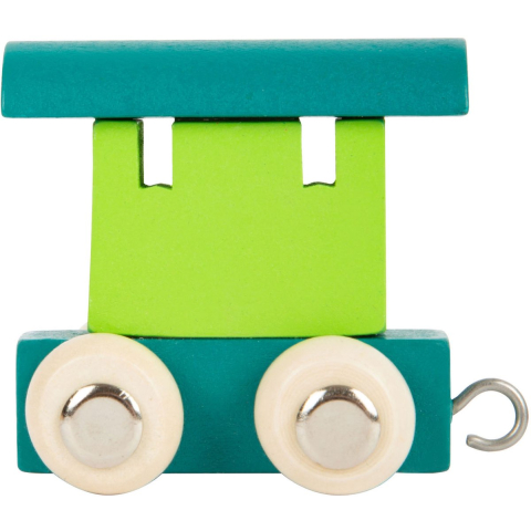 Small Foot - houten lettertrein wagon groen - 12 stuks
