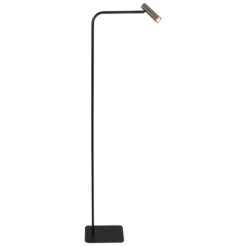 Vloerlamp | lumo | ingebouwde vervangbare LED module | grijs staal zwart | metaal | design