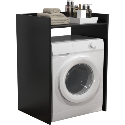 Wasmachine kast - wasmachine ombouw kast - wasmachine meubel - zwart
