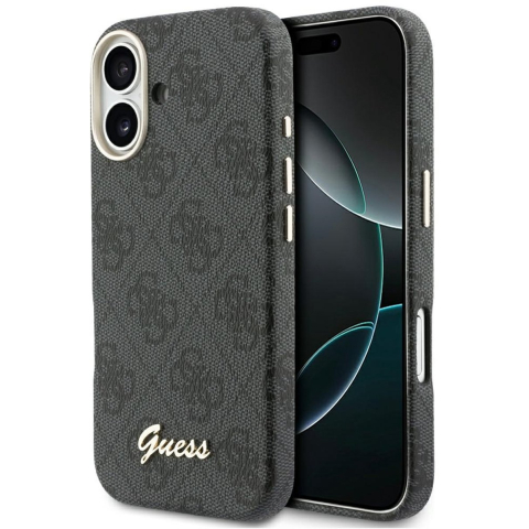 MagSafe hoesje voor Apple iPhone 17, Guess, 4G Script Logo, Zwart