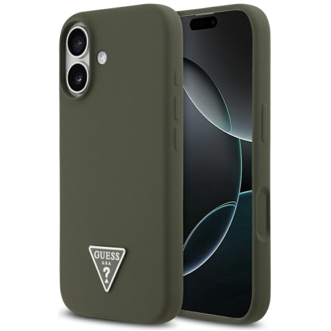 MagSafe hoesje voor Apple iPhone 17, Guess, Triangle Logo, Kaki