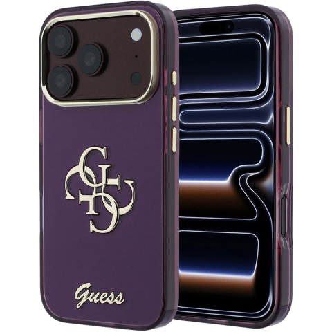 Hoesje voor Apple iPhone 18 Pro Max / 17 Pro Max, Guess, IML 4G Metal Script, Wijnrood