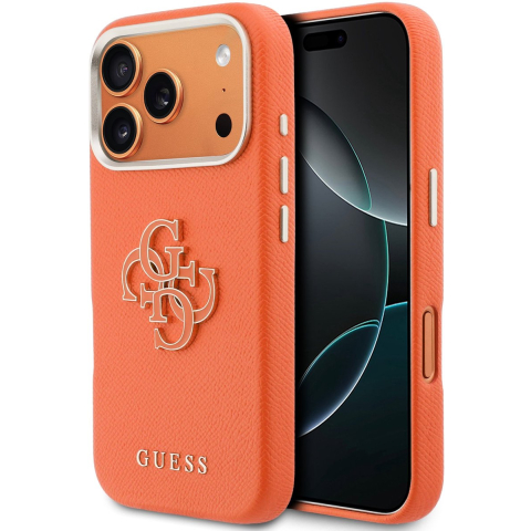 Hoes voor Apple iPhone 17 Pro Max, GUESS, Resin Logo, Oranje