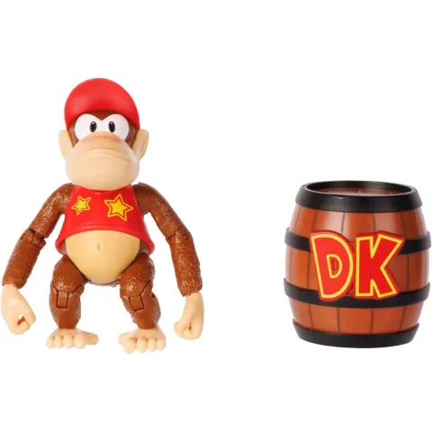 Super Mario - Diddy Kong 10 cm Figure w. Barrel (432964)