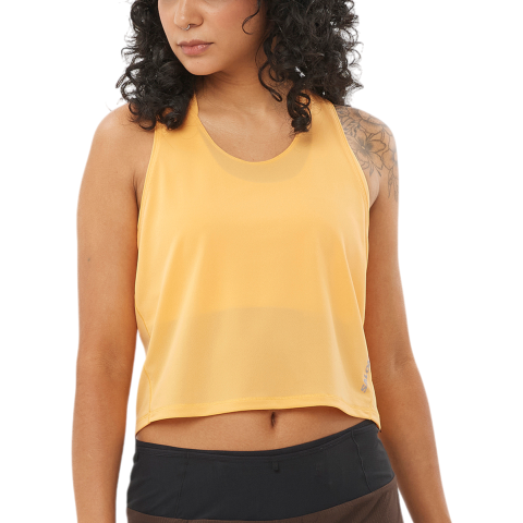 Salomon SENSE AERO SHORT TANK W Tanktop, L, Geel