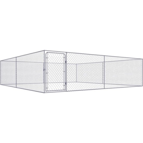 vidaXL-Hondenkennel-voor-buiten-4x4x1-m-gegalvaniseerd-staal