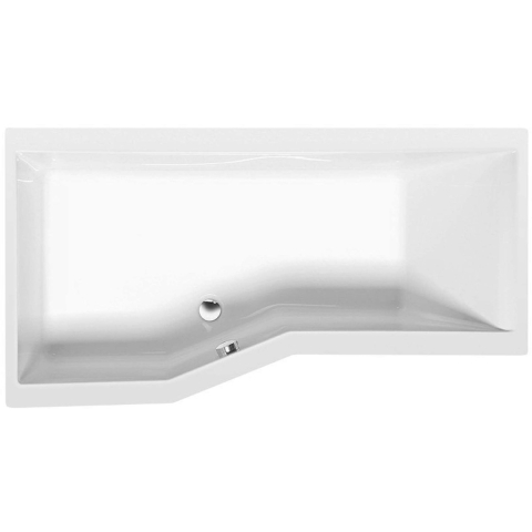 Polysan Versys L asymmetrisch bad 160x84x70x47cm, wit