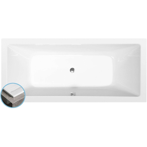 Polysan Krysta Slim Rechthoekig bad 180x70x39cm, wit