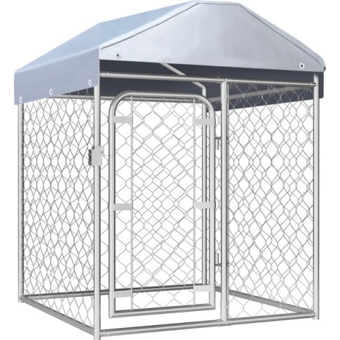 vidaXL-Hondenkennel-voor-buiten-met-dak-100x100x125-cm