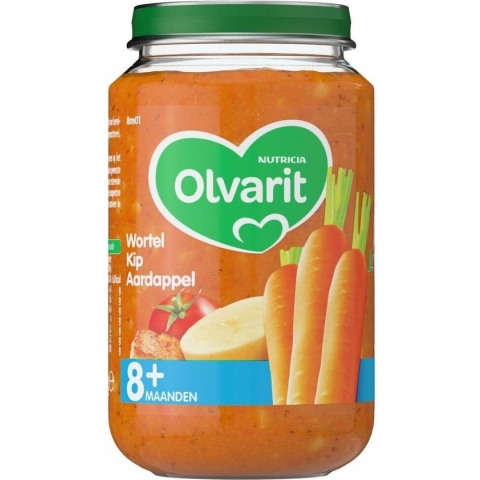Olvarit Maaltijd 8m Wortel Kip Aardappel 200 gr