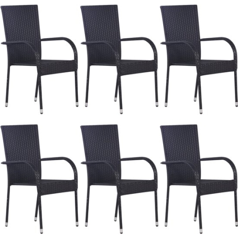 vidaXL-Tuinstoelen-stapelbaar-6-st-poly-rattan-zwart