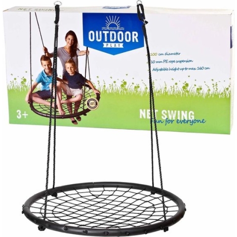 Outdoor Play Net Schommel - Speelgoed - diameter 100cm - Max 100kg - Verstelbaar ophangtouw
