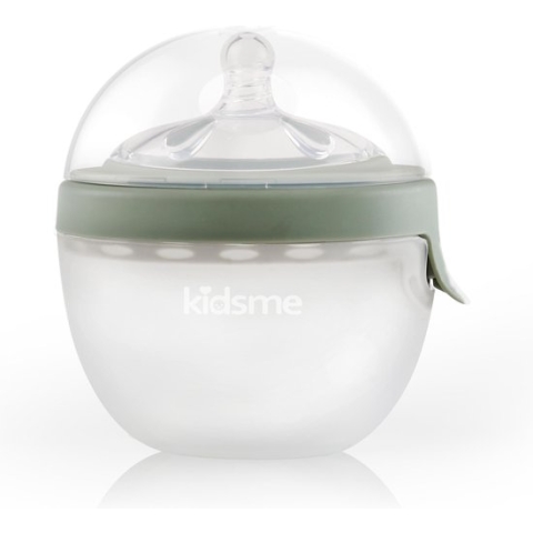 KidsMe 2-in-1 siliconen ovale feeder - Grijs