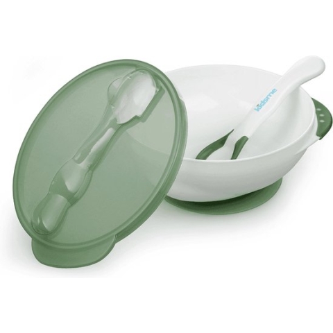 KidsMe baby bord inclusief lepel met thermometer - Kom met zuignap - baby servies - handig kraamcadeau