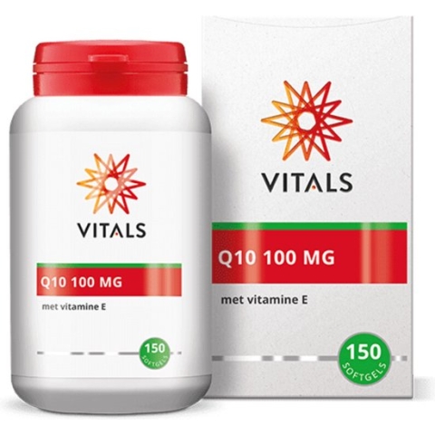 Vitals - Q10 - 100 mg - 150 softgels - Zuivere, hoogwaardige Q10 met vitamine E