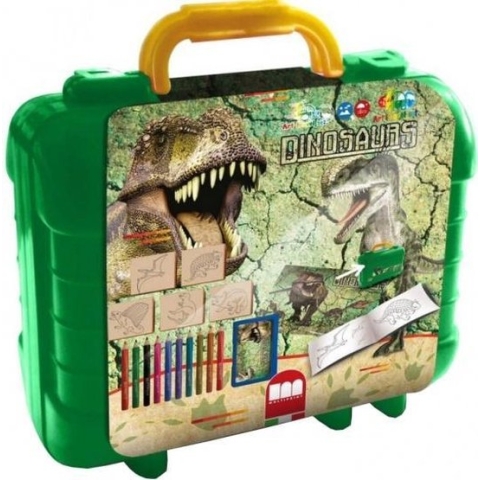 Schrijfset koffer Dinosaurs 18-delig