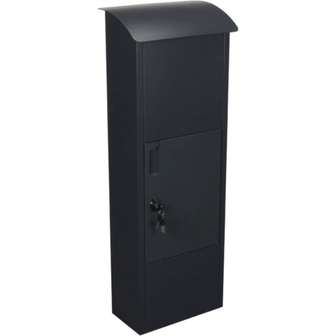Perel Pakketbrievenbus Helsinki, vrijstaand, met naamplaatje, incl. 2 sleutels, afmetingen (H x B x D) 105.3 x 39 x 24 cm, zwart