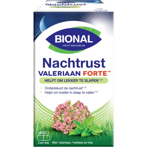 Bional Nachtrust Forte – Supplement – Voedingssupplement met valeriaan en melisse – 60 capsules
