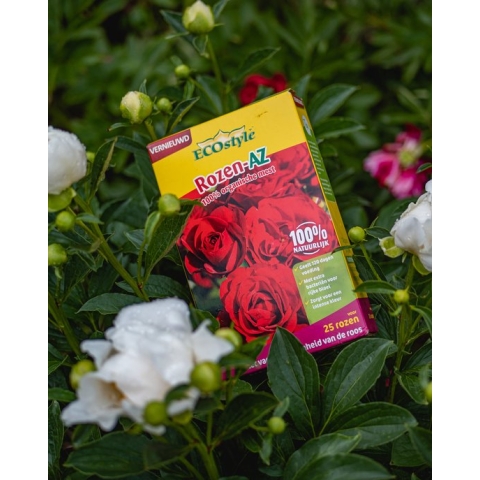 ECOstyle Rozen-AZ 100% Organische Rozen Mest - Plantenvoeding - 120 dagen Voeding - Geeft Gezonde Rozen - Intense Kleuren - Voor 25 Rozen - 800 GR