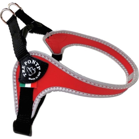 Tre Ponti Fibbia Basic Tuig Rood&Reflecterend - Hondenharnas - 44 - 59 cm