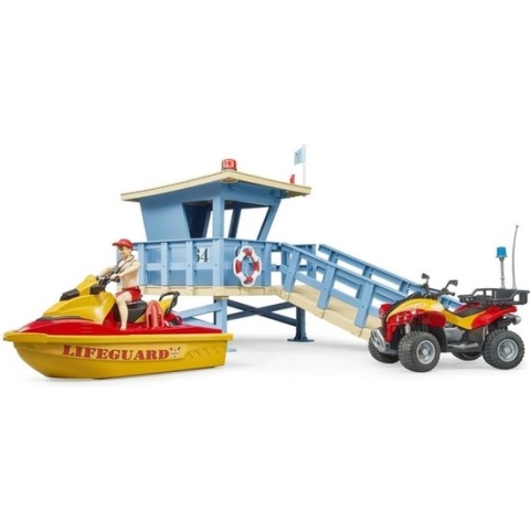 Bruder bworld reddingsstation quad, jetski, persoon (62780)