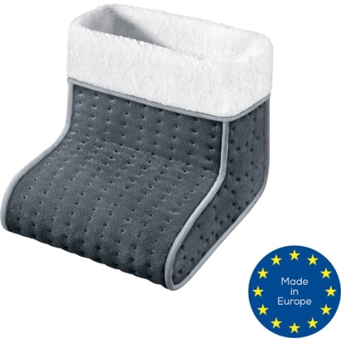 Beurer FW 20 Elektrische Voetenwarmer - 3 Warmtestanden - Tot maat 47 - Snelle opwarming - Automatische uitschakeling - Fleece/Teddy - Voering machinewasbaar - 3 Jaar garantie - Grijs