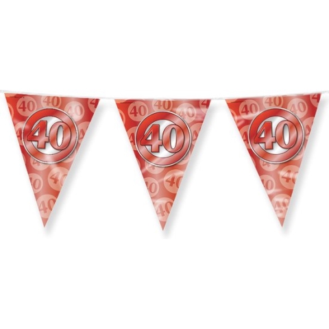 Paperdreams Slinger - Jubileum 40 jaar getrouwd Vlaggetjes - feestversiering - 10m - dubbelzijdig