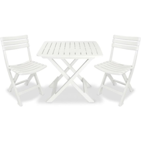 vidaXL-3-delige-Bistroset-inklapbaar-kunststof-wit