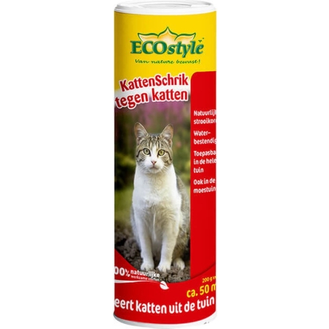 ECOstyle KattenSchrik - Kattenverjager voor Buiten - Korrels met Geurstof - Werkt binnen 2 Weken - Waterbestendig - 200 GR