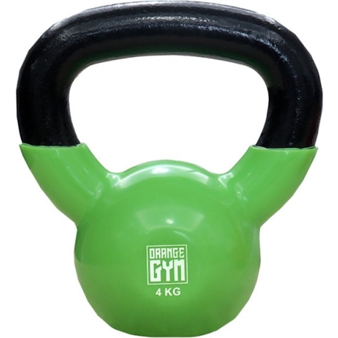 Orange Gym, Vinyl Kettlebell – 4KG, russische kettlebell, neoprene coating