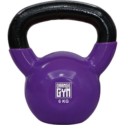 Orange Gym, Vinyl Kettlebell – 6KG, russische kettlebell, neoprene coating