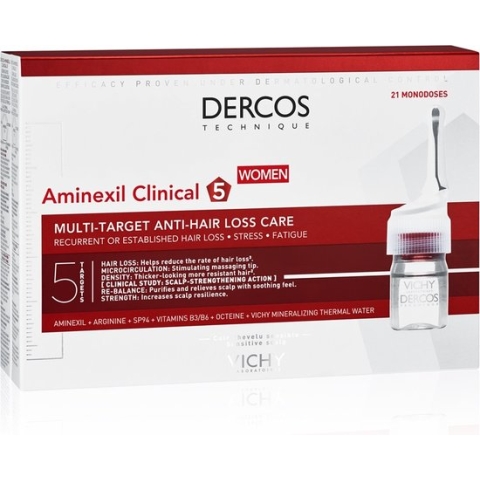 Vichy Dercos Technique Aminexil Clinical 5 Women - Kuur tegen haaruitval 21 ampullen of 2ml