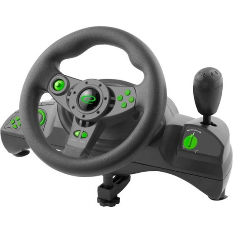 Esperanza EGW102 game controller Stuur - Geschikt voor PC, Playstation 3 - Digitaal USB Zwart, Groen