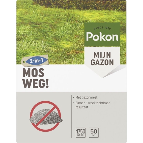Pokon Mos Weg! - 1,75kg - Onkruidverdelger - Geschikt voor 50m² - Mosbestrijder - Anti mos gazon