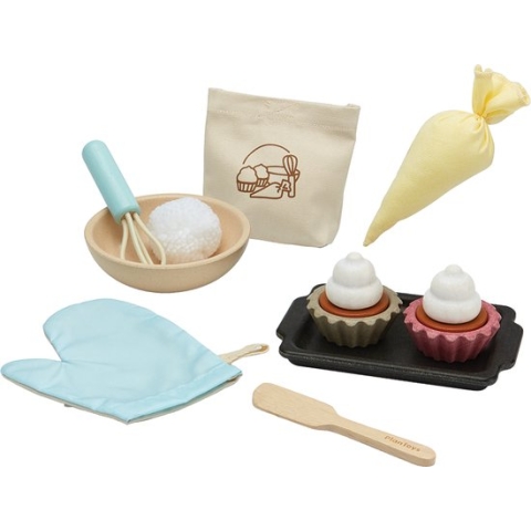 Plan Toys houten cupcake set