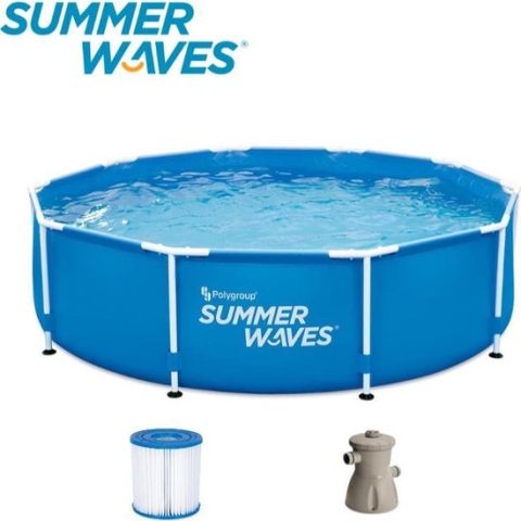 Summer Waves Zwembad - 366x76 cm - Inclusief filterpomp - Groot formaat - Snel op te zetten