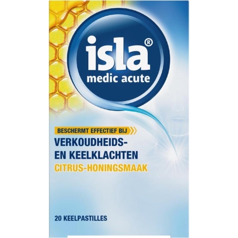 Isla-   Medic Acute Citrus-Honing- 20 Keelpastilles